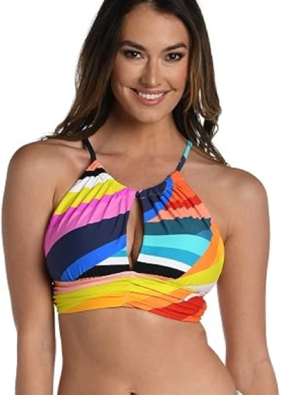 La Blanca Multicolor High-Neck Women’s Bikini Top